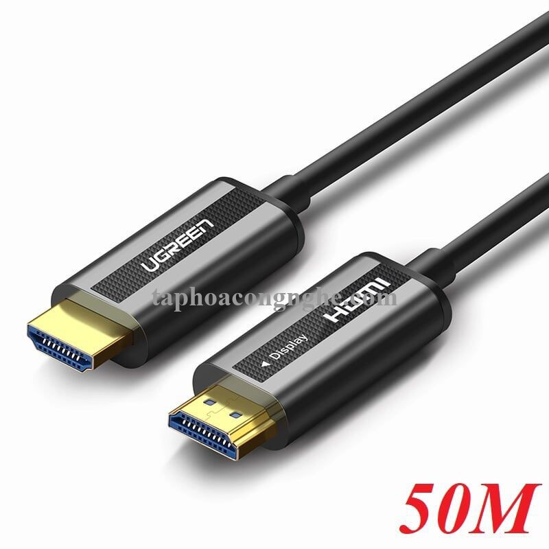 Ugreen 50219 50M màu Đen Cáp tín hiệu HDMI chuẩn 2.0 sợi quang cao cấp HD132 30050219